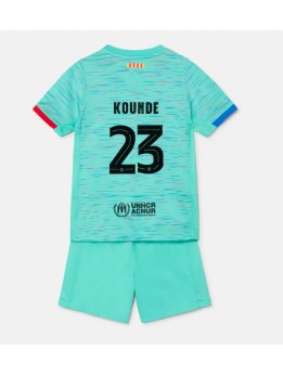 Barcelona Jules Kounde #23 Ausweichtrikot für Kinder 2023-24 Kurzarm (+ Kurze Hosen)